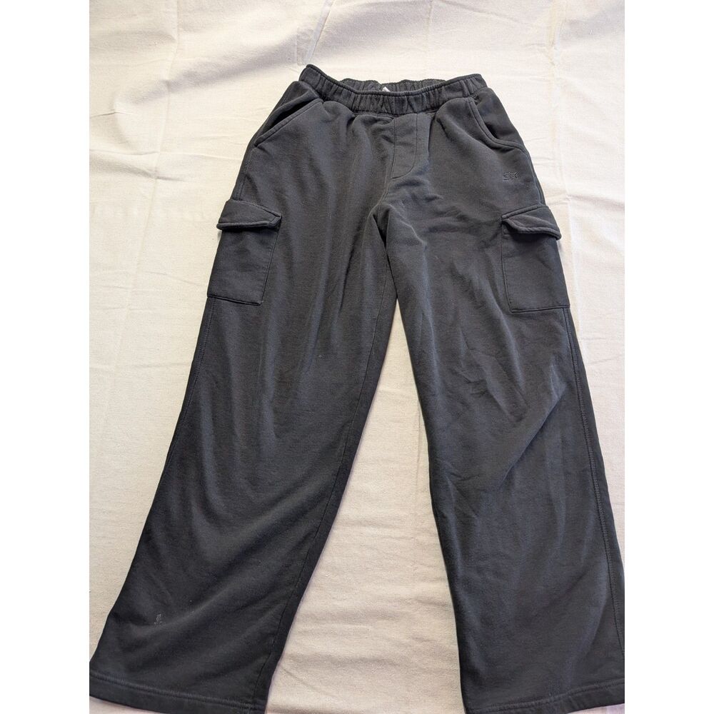 Starter Womens XL Black Wide Leg Cargo Sweatpants Y2K Streetwear Baggy 14-16